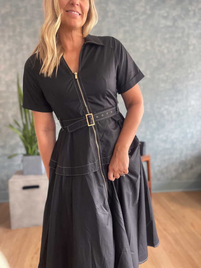 Deidra Belted Midi Dress