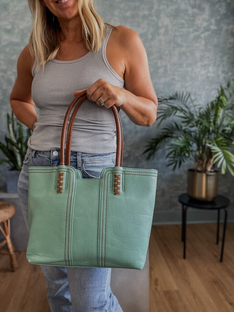 2in1 Mint Stitch Tote