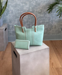 2in1 Mint Stitch Tote