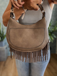 Willa Whipstitch Fringe Crossbody- Stone