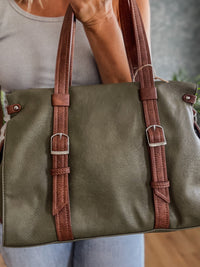 Sheri Satchel Handbag- Olive