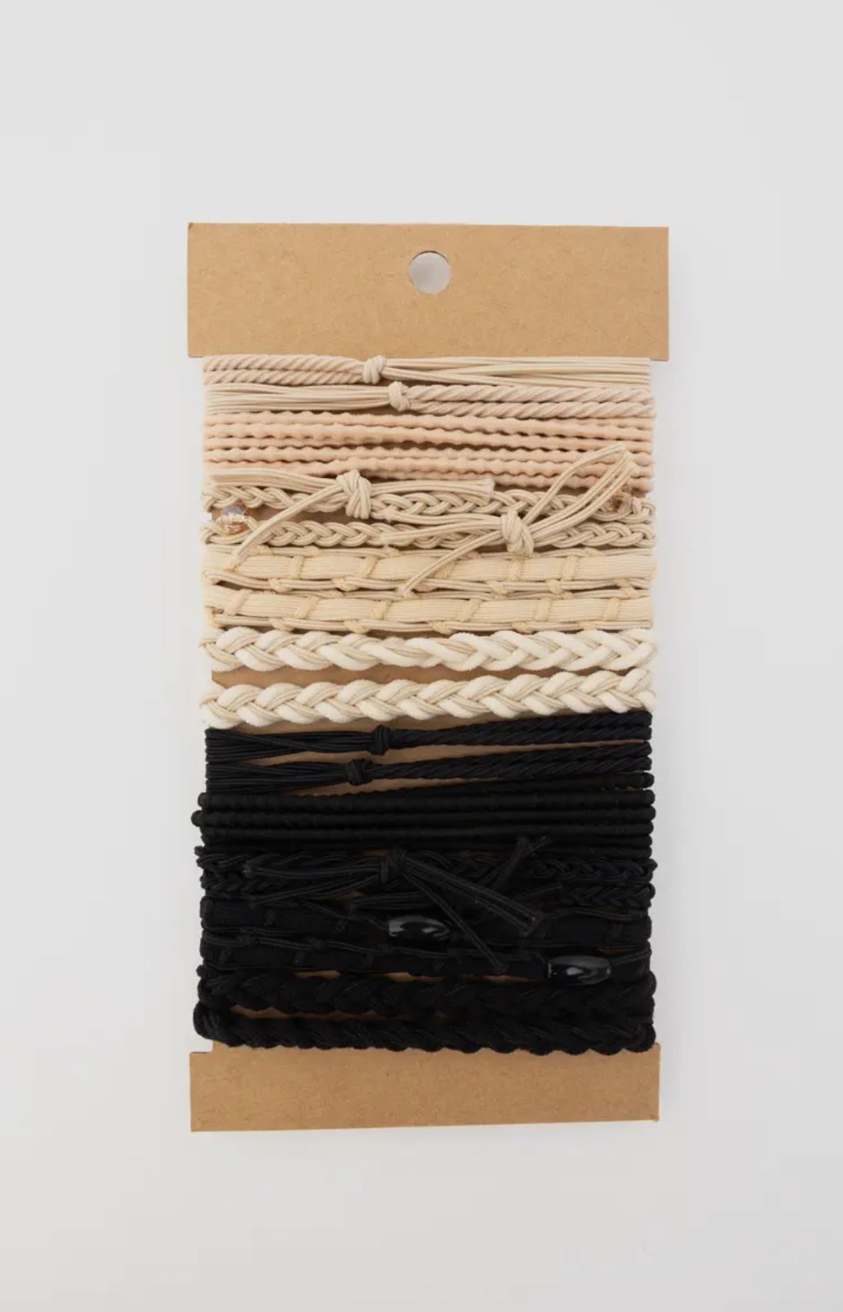 Boho Stackable Hair Tie Bracelet Set - Neutrals