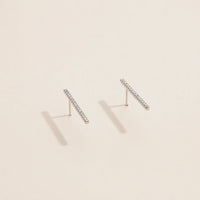 Sparkle Bar Studs -Silver