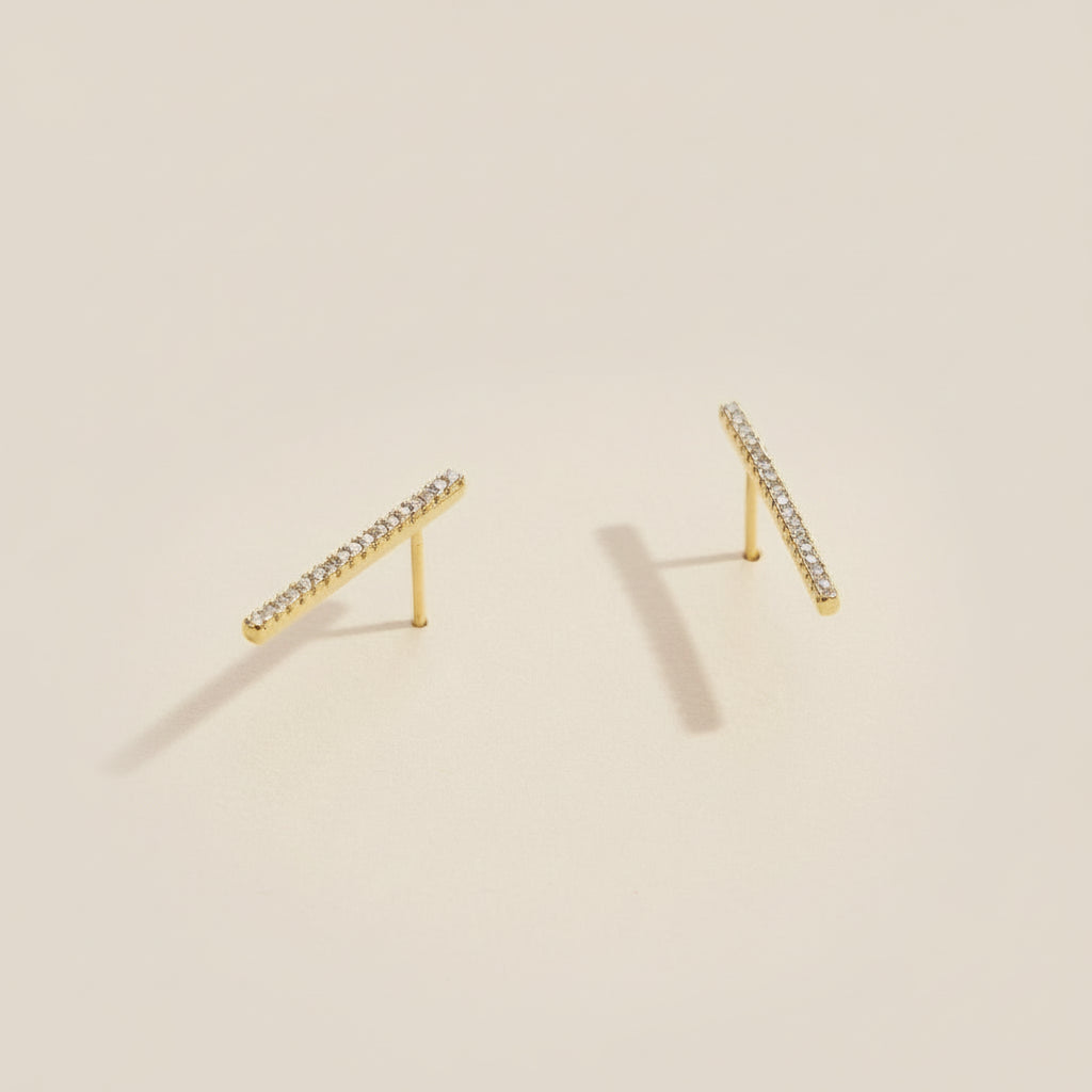 Sparkle Bar Studs -Gold
