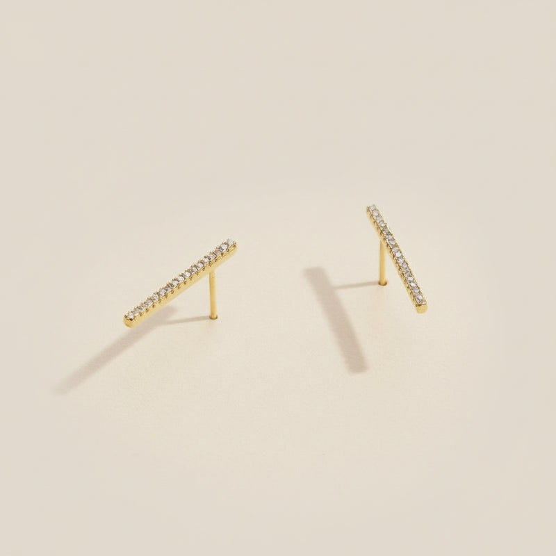 Sparkle Bar Studs -Gold