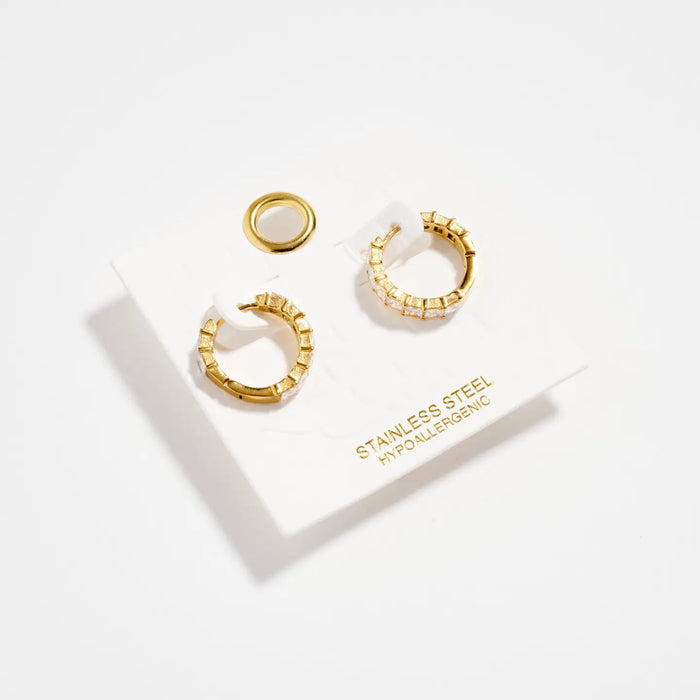 All Sparkle Huggie Hoops