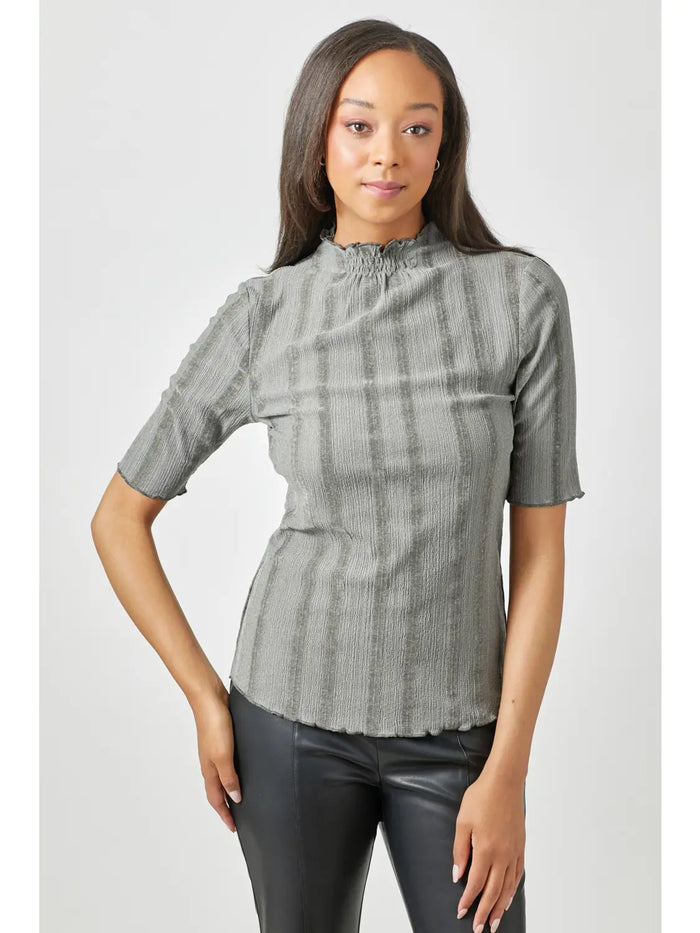 Dia Gray Mock Neck Blouse