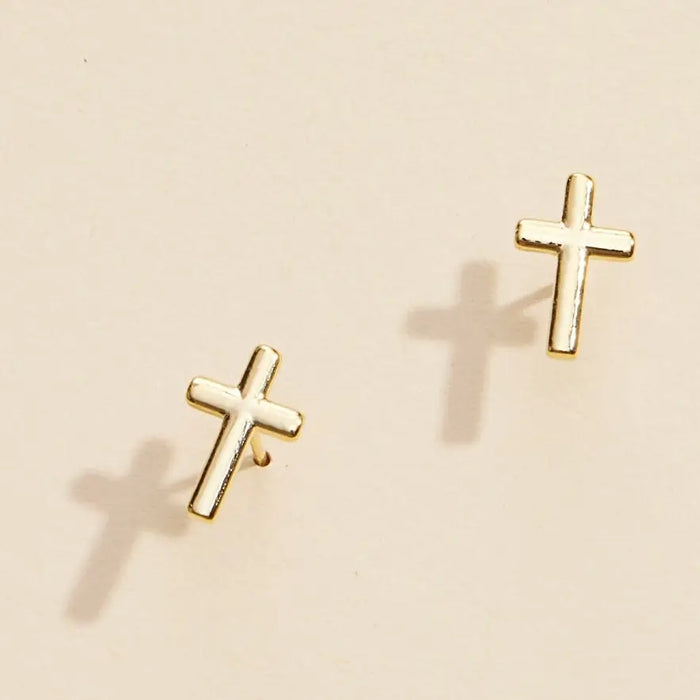 Cross Studs -gold