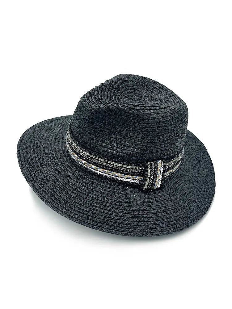 Pearl Embellished Panama hat