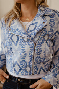 Aztec Crop Moto Jacket