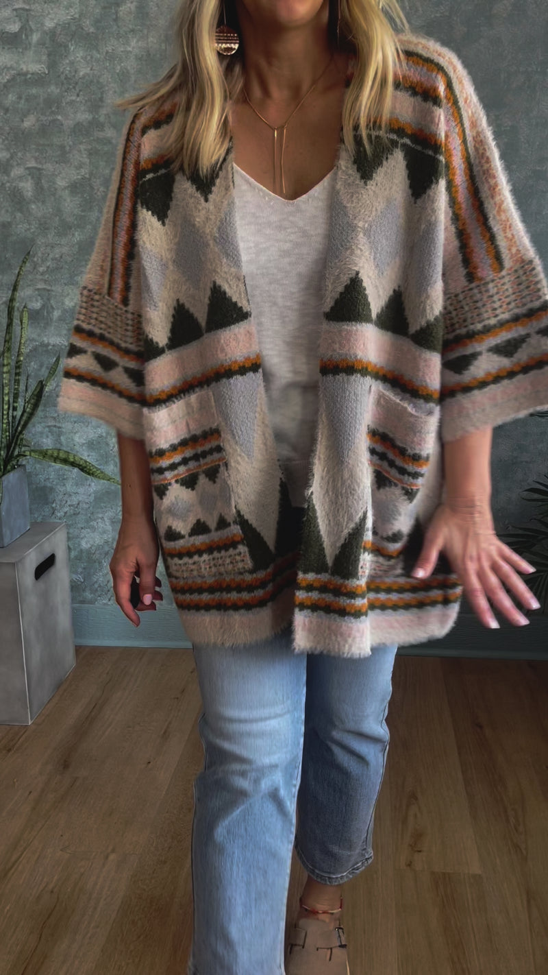 Ruana Tribal Wrap Cardigan