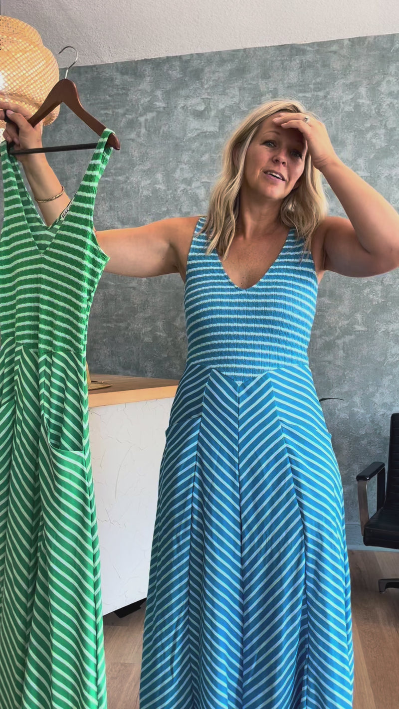 Luciana Stripe Dress - Blue