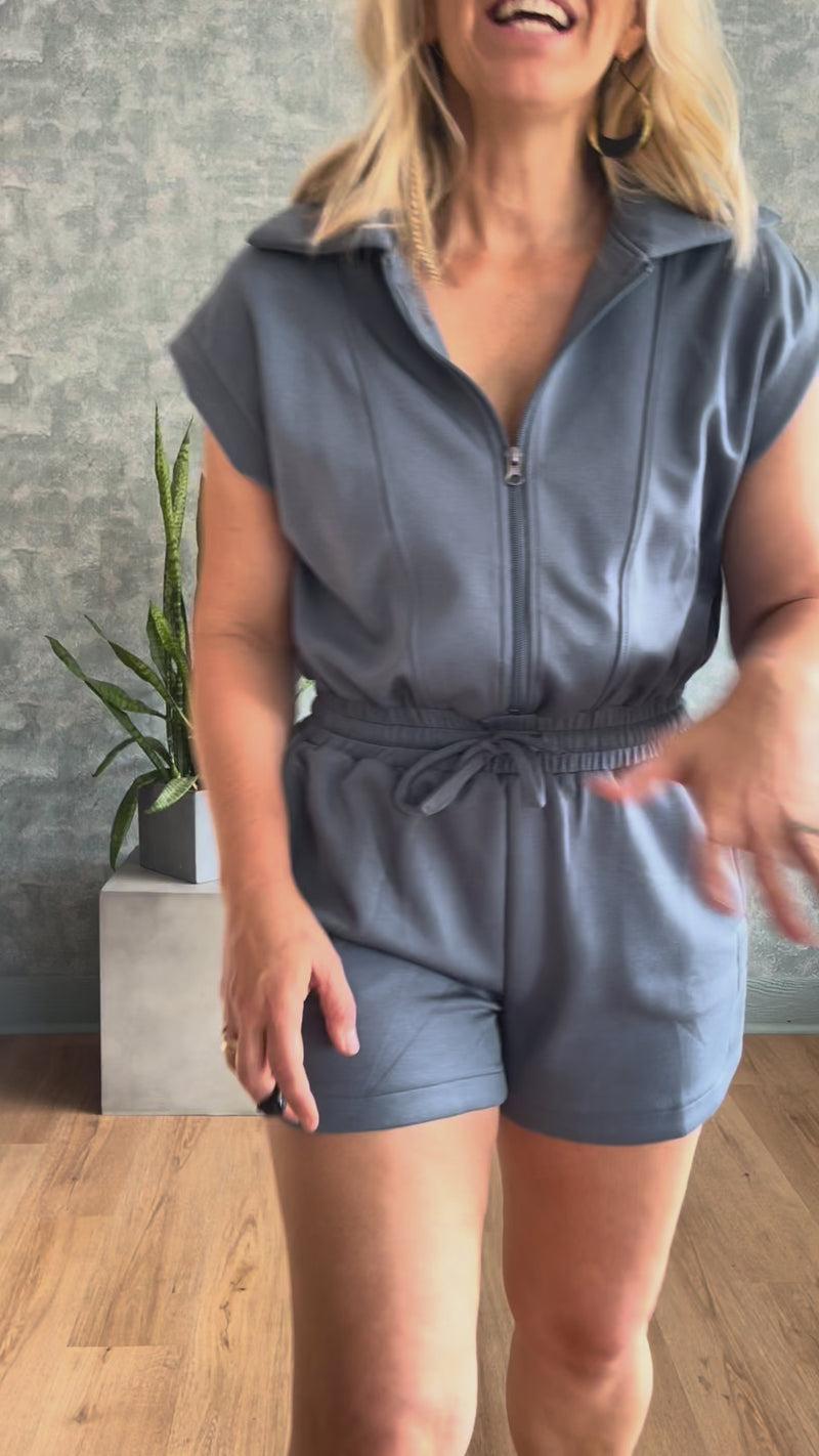 Off-Duty Scuba Romper - Blue