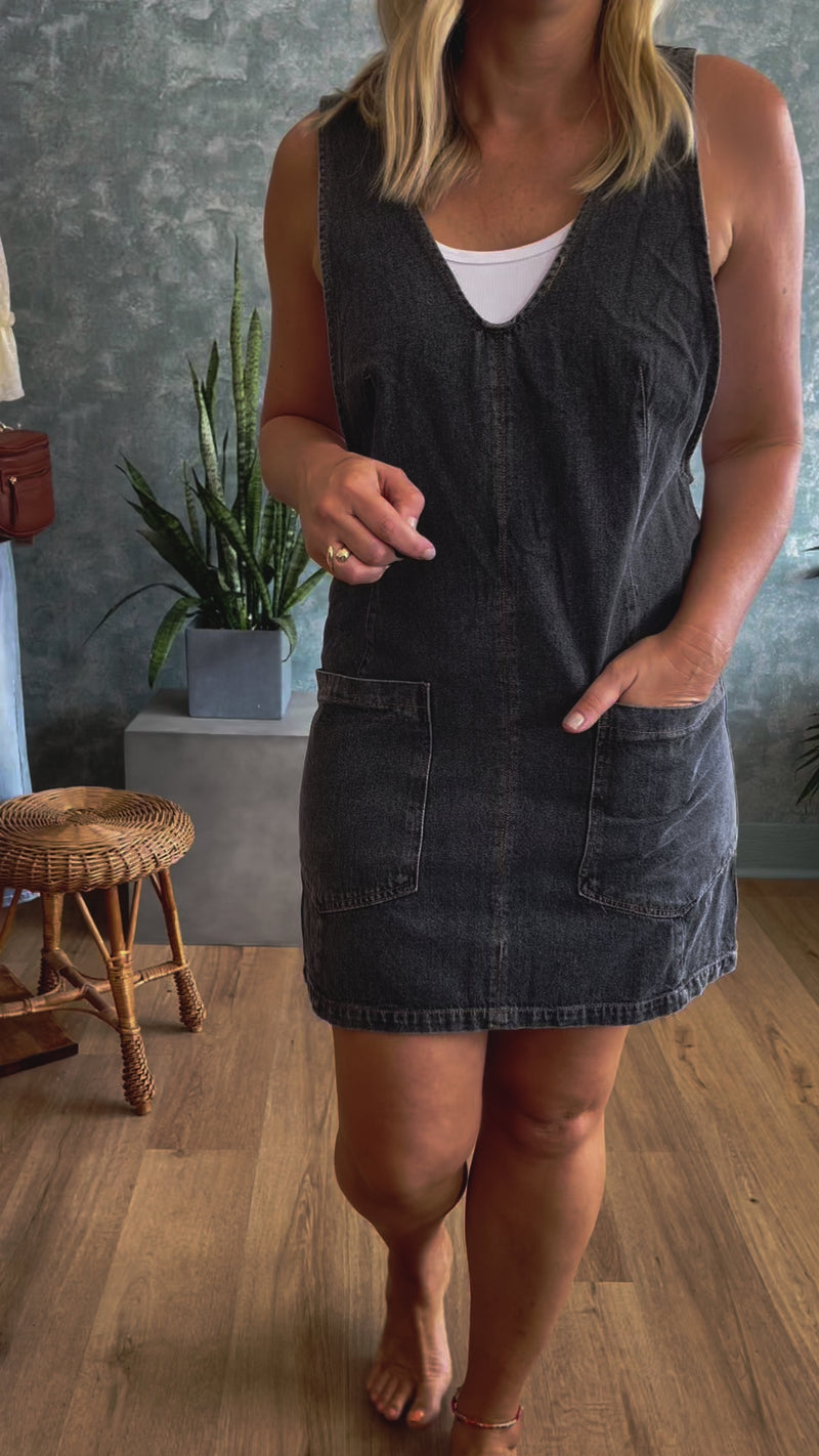 Dolly Denim Romper Dress