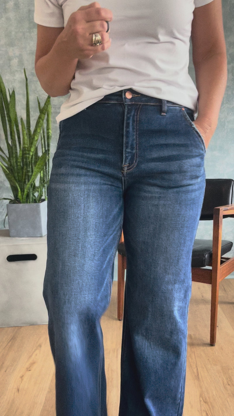 Dena Dark-Wash Trouser Jeans