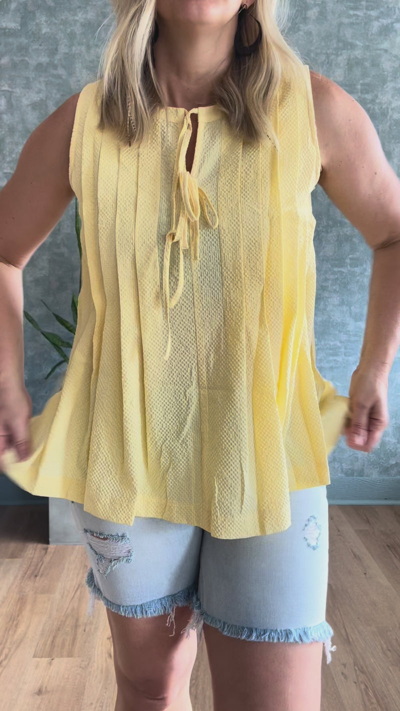 Butter Peplum Tie Blouse