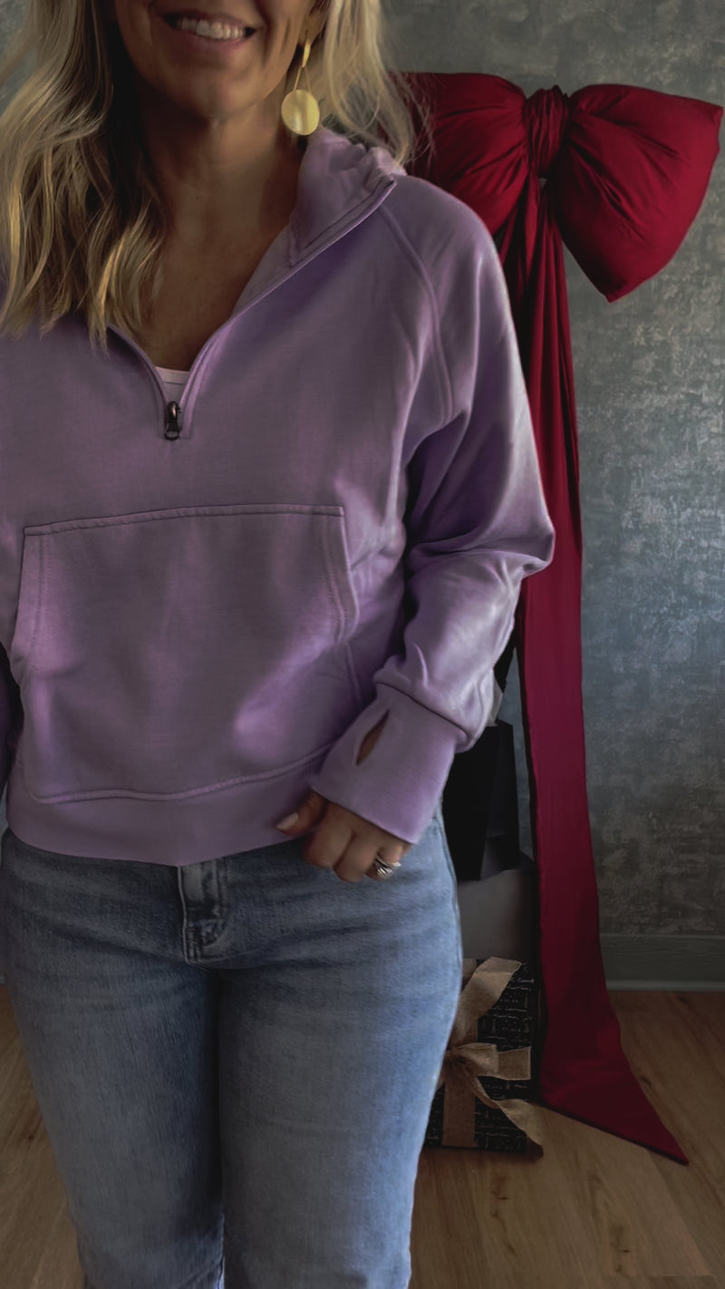 Easy Mineral Washed Hoodie - Lilac