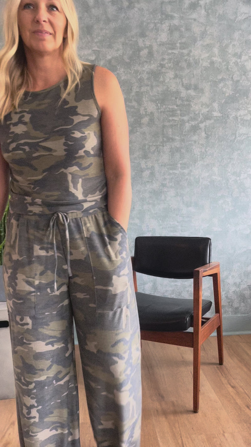 Haven Camo Wide-Leg Pants