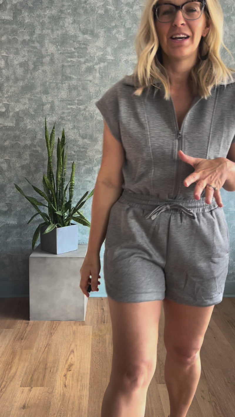 Off-Duty Scuba Romper - Gray