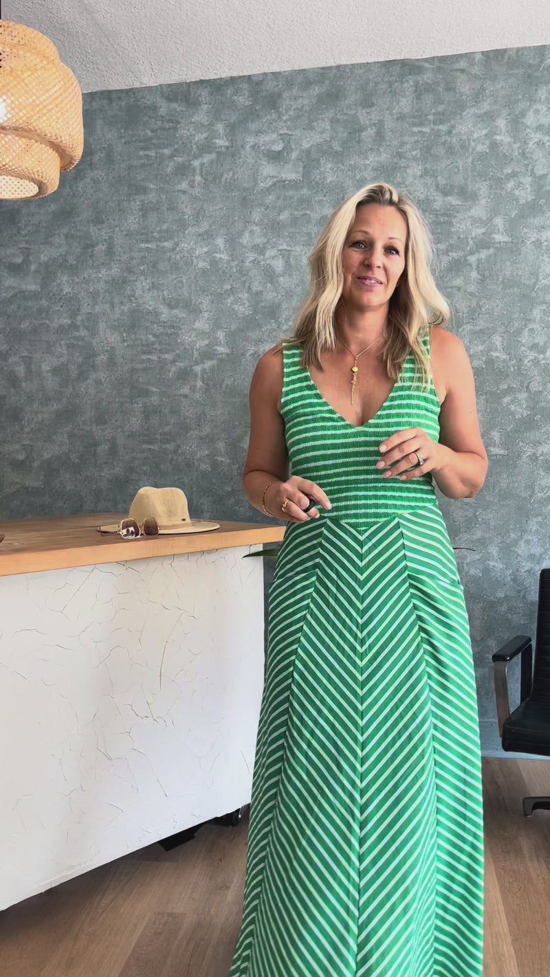 Luciana Stripe Dress - Green