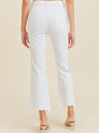 Janie White Crop Flare Denim