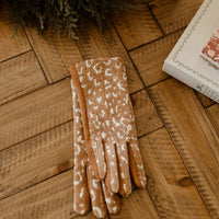 Leopard Driving Gloves - Rust