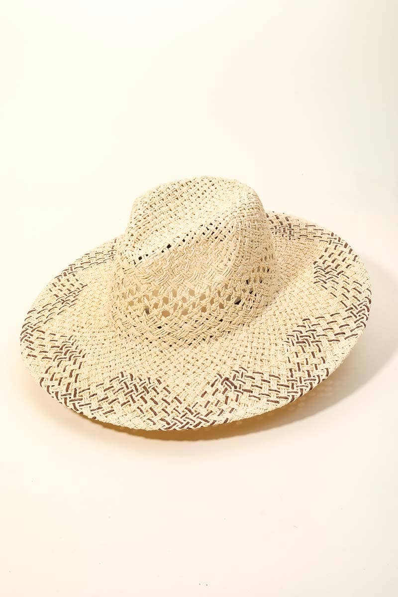 Two Tone Brim Woven Sunhat