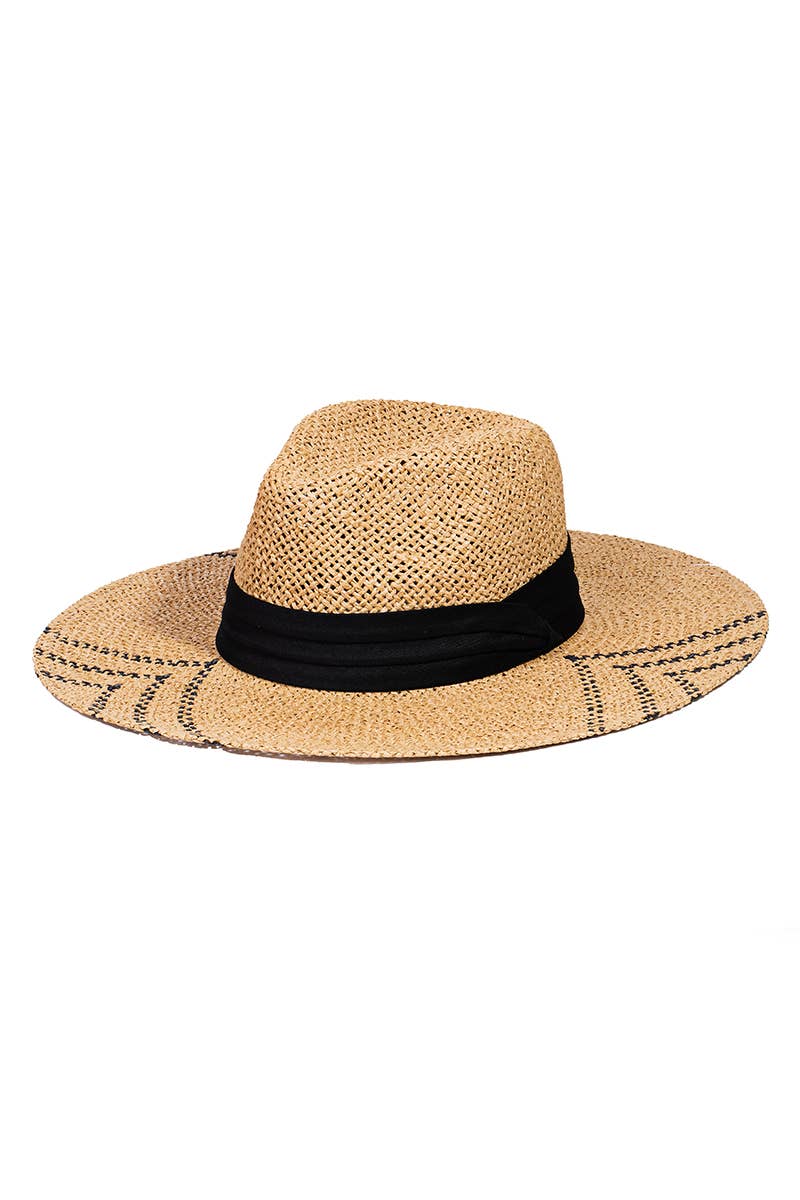 Straw Details Sun Hat- Tan