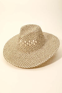 Dual Tone Woven Straw Sun Hat